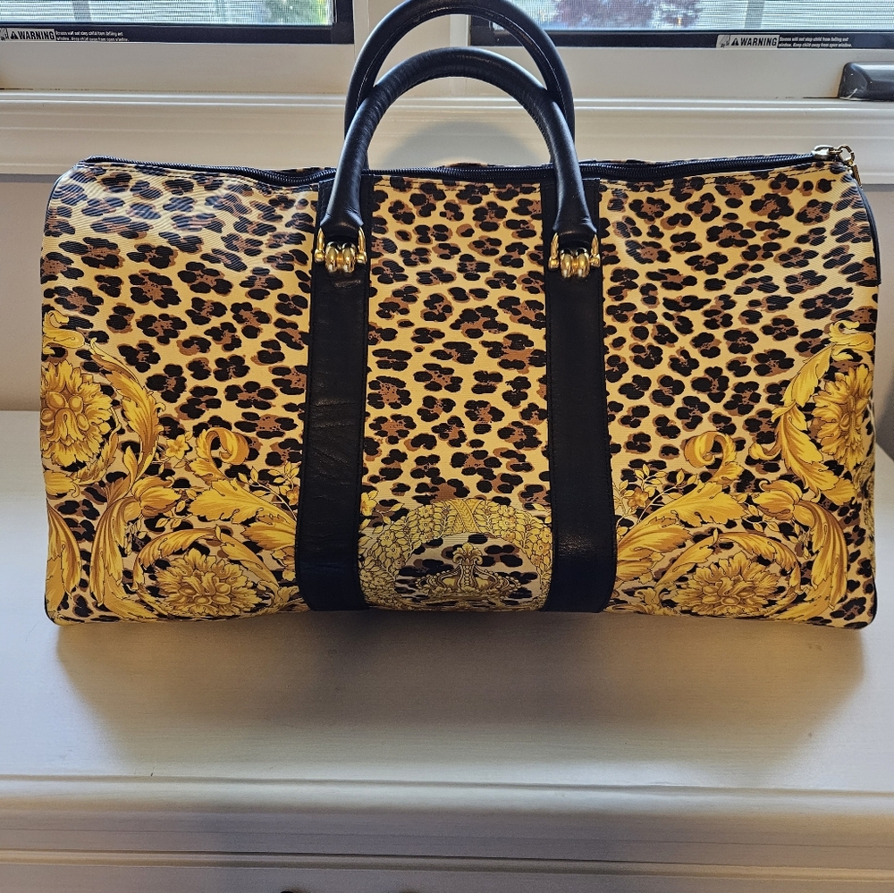 Vintage Versace Leopard Baroque duffle bag FINAL SALE FIRM